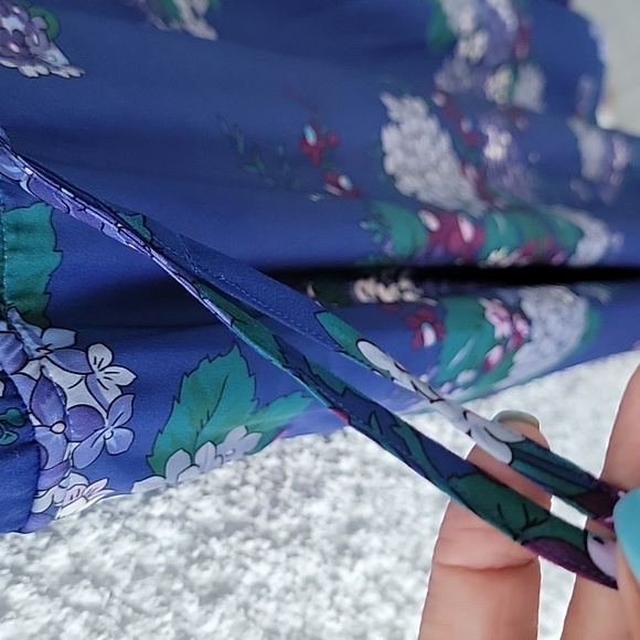 Kobi Halperin maxi dress floral purple tie Megan dress color is Admiral … - Picture 7 of 9